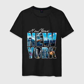 Мужская футболка хлопок с принтом New York , 100% хлопок | прямой крой, круглый вырез горловины, длина до линии бедер, слегка спущенное плечо. | Тематика изображения на принте: dtg | urban style | америка | города | нью йорк