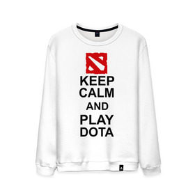 Мужской свитшот хлопок с принтом Keep calm and play dota. , 100% хлопок |  | dota 2 | дота | дота 2 | игра | компьютерные игры | прикольные надписи