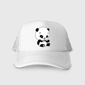 Кепка тракер с сеткой с принтом Панда смеётся , трикотажное полотно; задняя часть — сетка | длинный козырек, универсальный размер, пластиковая застежка | Тематика изображения на принте: panda | животные | милые создания