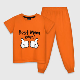 Детская пижама хлопок с принтом Best Mom ever! (самая лучшая мама) , 100% хлопок |  брюки и футболка прямого кроя, без карманов, на брюках мягкая резинка на поясе и по низу штанин
 | бест мам | мама | подарки родным | подарок маме