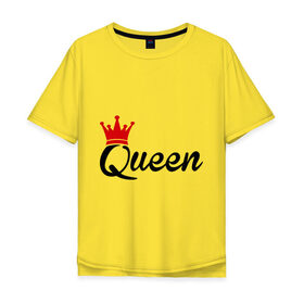 Мужская футболка хлопок Oversize с принтом Королева , 100% хлопок | свободный крой, круглый ворот, “спинка” длиннее передней части | queen | корона | царица