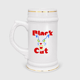 Кружка пивная с принтом Black Cat ,  керамика (Материал выдерживает высокую температуру, стоит избегать резкого перепада температур) |  объем 630 мл | 