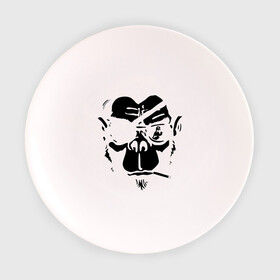 Тарелка с принтом Мистер Горилла , фарфор | диаметр - 210 мм
диаметр для нанесения принта - 120 мм | пират