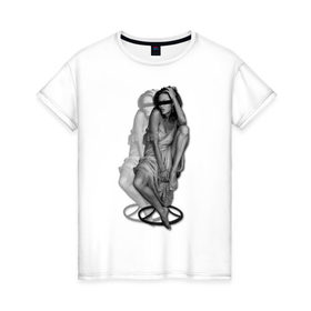 Женская футболка хлопок с принтом Анджелина Джоли , 100% хлопок | прямой крой, круглый вырез горловины, длина до линии бедер, слегка спущенное плечо | jolie | девушка | знаменитости | знаменитые личности | селебрити | суперзвезда | тело | фигура