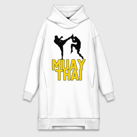 Платье-худи хлопок с принтом Муай тай (Muay Thai). ,  |  | бойцы | бокс | боксеры | спортивные | тайский бокс