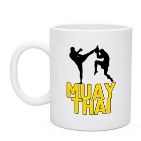 Кружка с принтом Муай тай (Muay Thai). , керамика | объем — 330 мл, диаметр — 80 мм. Принт наносится на бока кружки, можно сделать два разных изображения | бойцы | бокс | боксеры | спортивные | тайский бокс