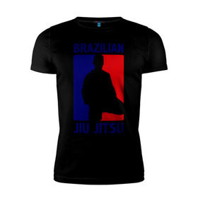 Мужская футболка премиум с принтом Джиу-джитсу (Jiu jitsu) , 92% хлопок, 8% лайкра | приталенный силуэт, круглый вырез ворота, длина до линии бедра, короткий рукав | brazilian | бой | джиу джитсу | карате | черный пояс