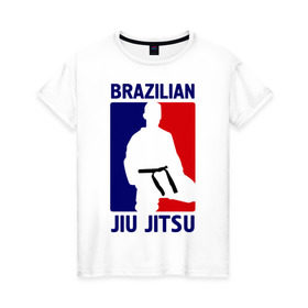 Женская футболка хлопок с принтом Джиу-джитсу (Jiu jitsu) , 100% хлопок | прямой крой, круглый вырез горловины, длина до линии бедер, слегка спущенное плечо | brazilian | бой | джиу джитсу | карате | черный пояс