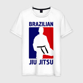 Мужская футболка хлопок с принтом Джиу-джитсу (Jiu jitsu) , 100% хлопок | прямой крой, круглый вырез горловины, длина до линии бедер, слегка спущенное плечо. | brazilian | бой | джиу джитсу | карате | черный пояс