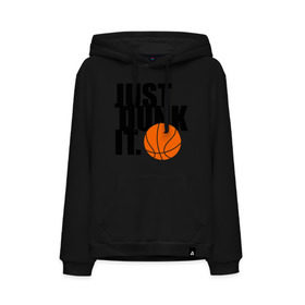 Мужская толстовка хлопок с принтом Just dunk it. , френч-терри, мягкий теплый начес внутри (100% хлопок) | карман-кенгуру, эластичные манжеты и нижняя кромка, капюшон с подкладом и шнурком | just dunk | just dunk it | nba | баскетбол | баскетбольный мяч | мяч dunk | нба