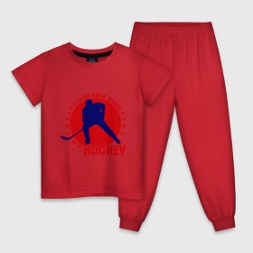 Детская пижама хлопок с принтом I love this game. (Hockey) , 100% хлопок |  брюки и футболка прямого кроя, без карманов, на брюках мягкая резинка на поясе и по низу штанин
 | Тематика изображения на принте: люблю хоккей | хокей | хоккеист | хоккей | шайба