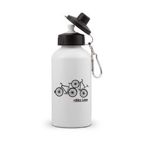 Бутылка спортивная с принтом Bike Love , металл | емкость — 500 мл, в комплекте две пластиковые крышки и карабин для крепления | bike love | байкерам | велосипеды | для байкеров | для мотоциклистов | мотоциклистам