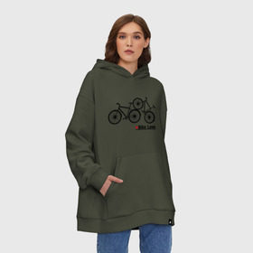 Худи SuperOversize хлопок с принтом Bike Love , 70% хлопок, 30% полиэстер, мягкий начес внутри | карман-кенгуру, эластичная резинка на манжетах и по нижней кромке, двухслойный капюшон
 | bike love | байкерам | велосипеды | для байкеров | для мотоциклистов | мотоциклистам