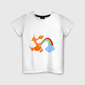 Детская футболка хлопок с принтом Писающий единорог , 100% хлопок | круглый вырез горловины, полуприлегающий силуэт, длина до линии бедер | unicorn | единорог | единорог и радуга | облако с радугой | прикольный единорог | радуга | радуга из единорога