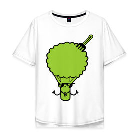 Мужская футболка хлопок Oversize с принтом Брокколи , 100% хлопок | свободный крой, круглый ворот, “спинка” длиннее передней части | еда | капуста | овощ | прикольные картинки