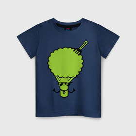 Детская футболка хлопок с принтом Брокколи , 100% хлопок | круглый вырез горловины, полуприлегающий силуэт, длина до линии бедер | Тематика изображения на принте: еда | капуста | овощ | прикольные картинки