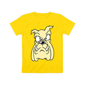 Детская футболка хлопок с принтом Злой пес , 100% хлопок | круглый вырез горловины, полуприлегающий силуэт, длина до линии бедер | бульдог | бультерьер | домашнее животное | животное | злой пес | пес | собака