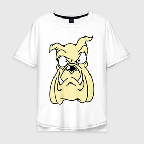 Мужская футболка хлопок Oversize с принтом Злой пес , 100% хлопок | свободный крой, круглый ворот, “спинка” длиннее передней части | бульдог | бультерьер | домашнее животное | животное | злой пес | пес | собака