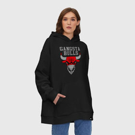 Худи SuperOversize хлопок с принтом Gangsta bulls , 70% хлопок, 30% полиэстер, мягкий начес внутри | карман-кенгуру, эластичная резинка на манжетах и по нижней кромке, двухслойный капюшон
 | bshirts | bulls | cihago bulls | gangsta bulls | swag | sweg | бык | красный бык | сваг | свег | чикаго булс