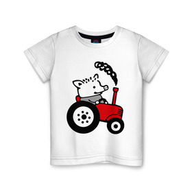 Детская футболка хлопок с принтом Поросенок Петр , 100% хлопок | круглый вырез горловины, полуприлегающий силуэт, длина до линии бедер | Тематика изображения на принте: интернет приколы | поросенок петр | приколы