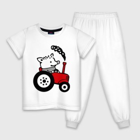 Детская пижама хлопок с принтом Поросенок Петр , 100% хлопок |  брюки и футболка прямого кроя, без карманов, на брюках мягкая резинка на поясе и по низу штанин
 | интернет приколы | поросенок петр | приколы