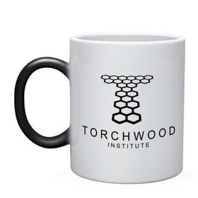 Кружка хамелеон с принтом Torchwood Institute , керамика | меняет цвет при нагревании, емкость 330 мл | Тематика изображения на принте: doctor | doctor who | torchwood | доктор | доктор кто | торчвуд