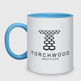 Кружка двухцветная с принтом Torchwood Institute , керамика | объем — 330 мл, диаметр — 80 мм. Цветная ручка и кайма сверху, в некоторых цветах — вся внутренняя часть | doctor | doctor who | torchwood | доктор | доктор кто | торчвуд