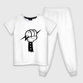 Детская пижама хлопок с принтом Volt Hand , 100% хлопок |  брюки и футболка прямого кроя, без карманов, на брюках мягкая резинка на поясе и по низу штанин
 | swag | вольт | мультик | сваг | свэг