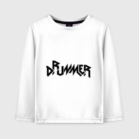 Детский лонгслив хлопок с принтом Drummer , 100% хлопок | круглый вырез горловины, полуприлегающий силуэт, длина до линии бедер | rock | барабанщик | музыка | музыкант | рок группа | ударные