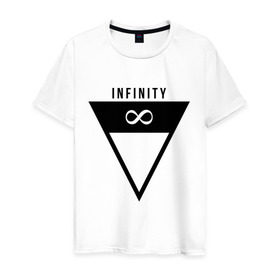 Мужская футболка хлопок с принтом Infinity Triangle , 100% хлопок | прямой крой, круглый вырез горловины, длина до линии бедер, слегка спущенное плечо. | infinity | infinity triangle | swag | triangle | бесконечность | инфинити | свег | треугольник