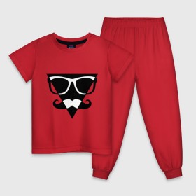 Детская пижама хлопок с принтом Moustache Triangle , 100% хлопок |  брюки и футболка прямого кроя, без карманов, на брюках мягкая резинка на поясе и по низу штанин
 | 