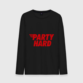 Мужской лонгслив хлопок с принтом Party Hard , 100% хлопок |  | Тематика изображения на принте: hard | party | party hard | swag | sweg | сваг