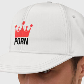 Кепка снепбек с прямым козырьком с принтом Porn King , хлопок 100% |  | king | король | корона