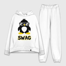 Женский костюм хлопок Oversize с принтом SWAG Penguin ,  |  | пингвин