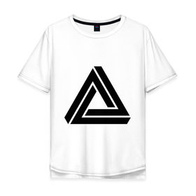 Мужская футболка хлопок Oversize с принтом Triangle Visual Illusion , 100% хлопок | свободный крой, круглый ворот, “спинка” длиннее передней части | Тематика изображения на принте: swag | swag style | иллюзия | одежда сваг | сваг | сваг стиль | свег | свог | свэг | треугольник