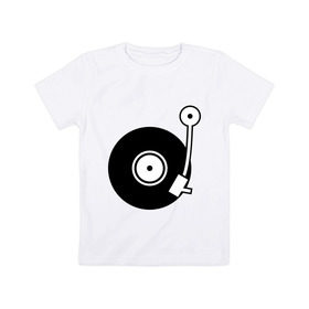 Детская футболка хлопок с принтом Vinyl Mix , 100% хлопок | круглый вырез горловины, полуприлегающий силуэт, длина до линии бедер | Тематика изображения на принте: dj | vinyl | винил | ди джей | диджей