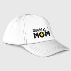 Бейсболка с принтом Worlds Best Mom , 100% хлопок | классический козырек, металлическая застежка-регулятор размера | Тематика изображения на принте: worlds best mom | лучшая в мире мама | лучшая мама | подарки родственникам | подарок для мамы