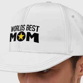 Кепка снепбек с прямым козырьком с принтом Worlds Best Mom , хлопок 100% |  | worlds best mom | лучшая в мире мама | лучшая мама | подарки родственникам | подарок для мамы