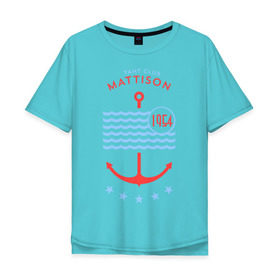 Мужская футболка хлопок Oversize с принтом MATTISON яхт-клуб , 100% хлопок | свободный крой, круглый ворот, “спинка” длиннее передней части | Тематика изображения на принте: mattison | маттисон | море | якорь | яхкт клуб