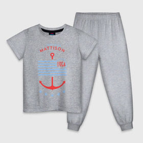 Детская пижама хлопок с принтом MATTISON яхт-клуб , 100% хлопок |  брюки и футболка прямого кроя, без карманов, на брюках мягкая резинка на поясе и по низу штанин
 | Тематика изображения на принте: mattison | маттисон | море | якорь | яхкт клуб