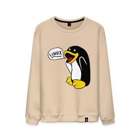 Мужской свитшот хлопок с принтом Пингвин: Linux , 100% хлопок |  | пингвин