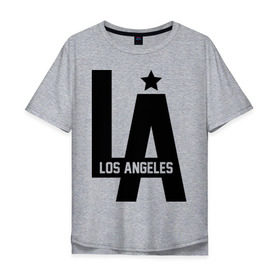 Мужская футболка хлопок Oversize с принтом Los Angeles Star , 100% хлопок | свободный крой, круглый ворот, “спинка” длиннее передней части | la | la style | los andgeles | los angeles | rnd | star | usa | америка | город ангелов | города | лос анджелес | лос анжелес | лосанджелес | лосанжелес | рэп | страны | сша | штаты