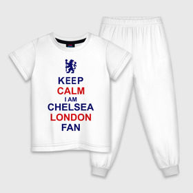 Детская пижама хлопок с принтом keep calm I am Chelsea London fan , 100% хлопок |  брюки и футболка прямого кроя, без карманов, на брюках мягкая резинка на поясе и по низу штанин
 | лондон