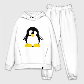Мужской костюм хлопок OVERSIZE с принтом Битовый пингвин Linux ,  |  | админам | компьютерные | линукс | операционная система | ос