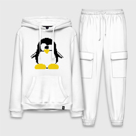 Мужской костюм хлопок с толстовкой с принтом Битовый пингвин Linux ,  |  | админам | компьютерные | линукс | операционная система | ос