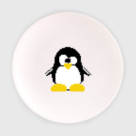 Тарелка 3D с принтом Битовый пингвин Linux , фарфор | диаметр - 210 мм
диаметр для нанесения принта - 120 мм | админам | компьютерные | линукс | операционная система | ос