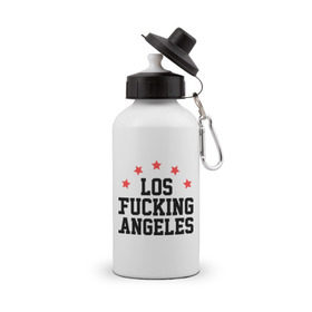 Бутылка спортивная с принтом Los Fucking Angeles , металл | емкость — 500 мл, в комплекте две пластиковые крышки и карабин для крепления | america | usa | америка | лос анджелес | лос анжелес | политические | страны | сша | штаты