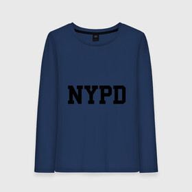 Женский лонгслив хлопок с принтом NYPD , 100% хлопок |  | new york | силовые структуры