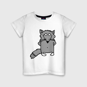 Детская футболка хлопок с принтом Хитрый лис , 100% хлопок | круглый вырез горловины, полуприлегающий силуэт, длина до линии бедер | лис | лисенок | смешной лис