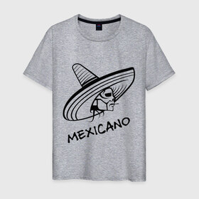 Мужская футболка хлопок с принтом Mexicano , 100% хлопок | прямой крой, круглый вырез горловины, длина до линии бедер, слегка спущенное плечо. | mexicano | skull | мексиканец | череп